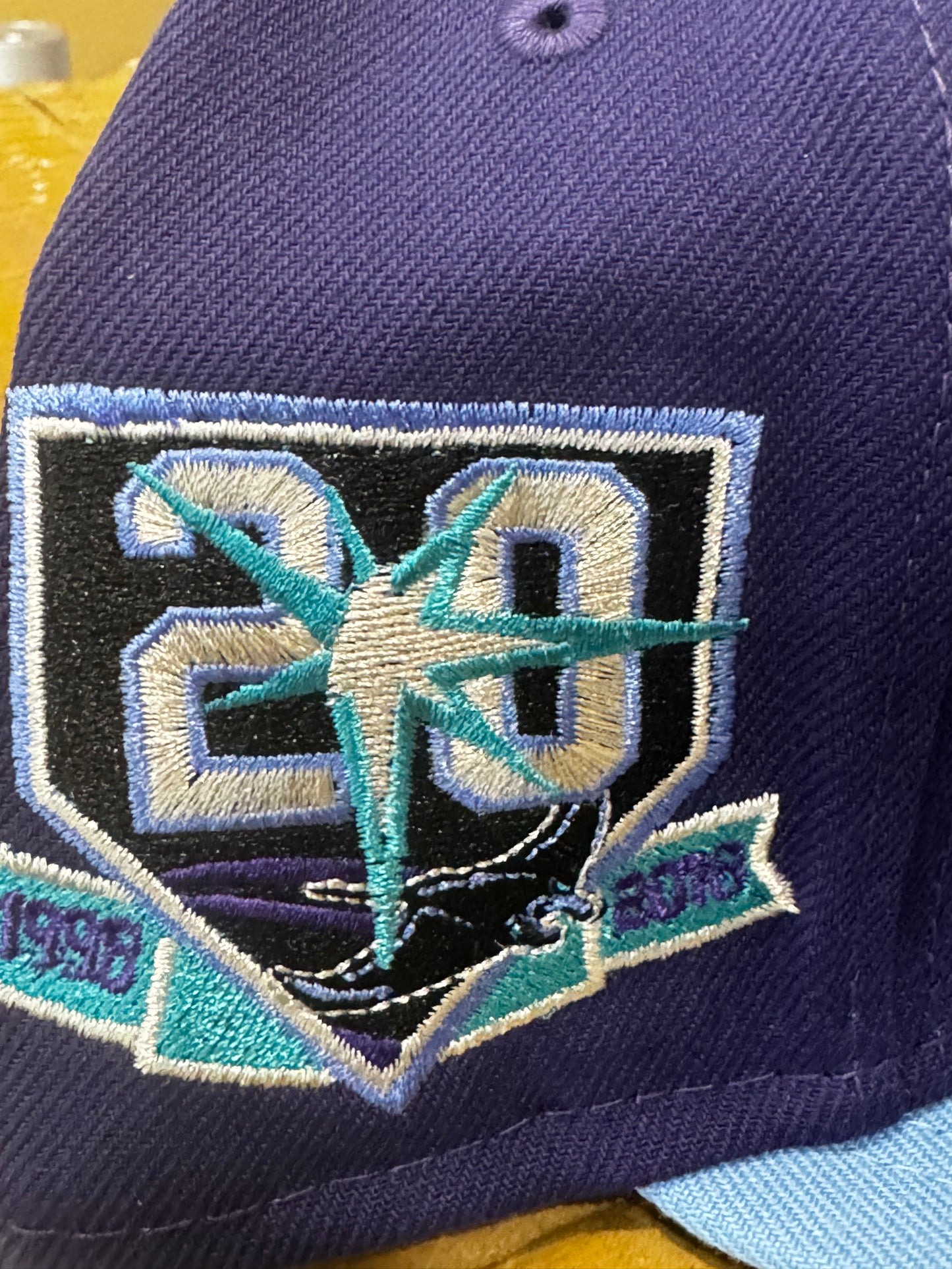 Rays purple 20 year patch New Era 59fifty Fitted Hat