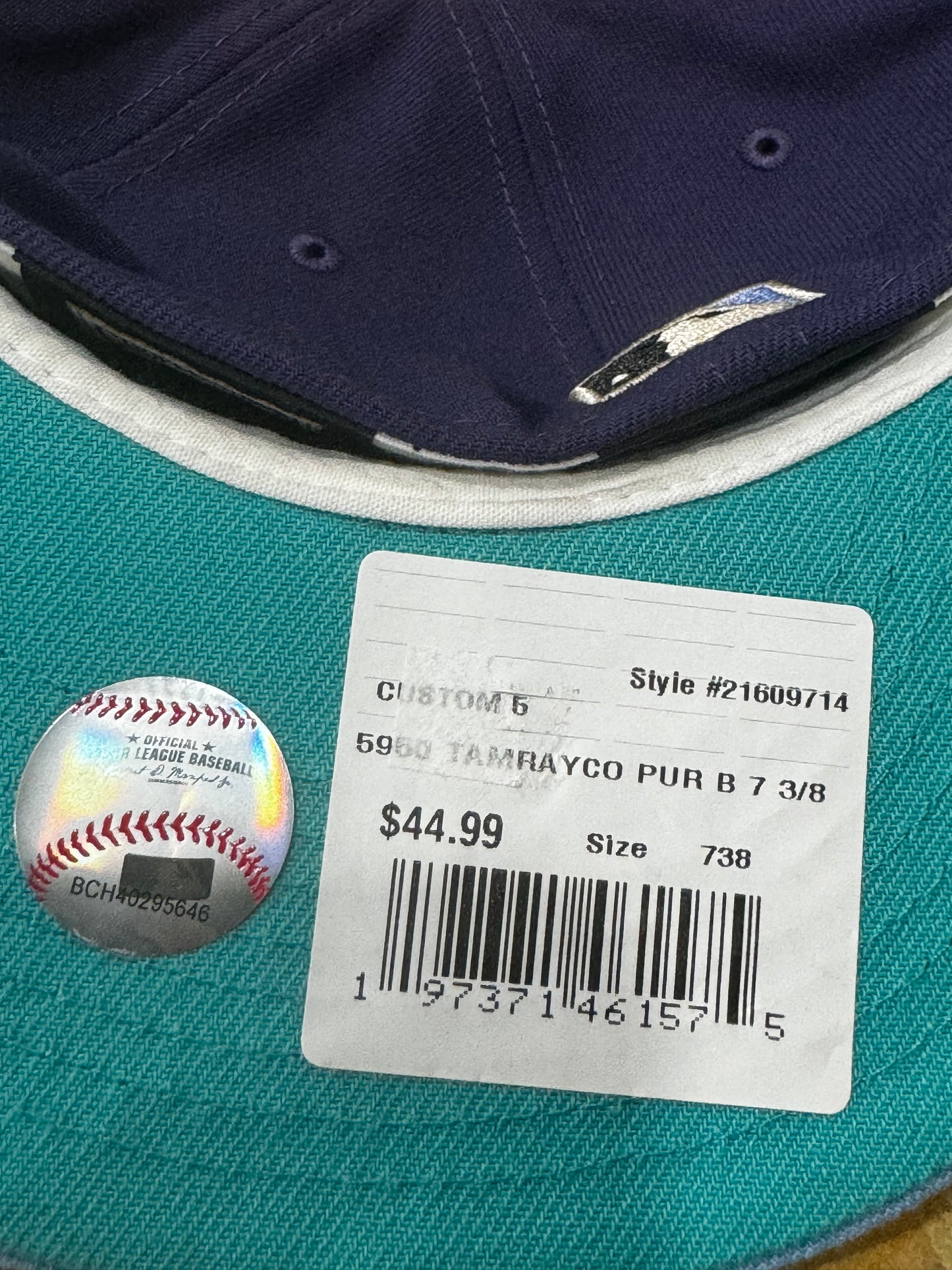 Rays purple 20 year patch New Era 59fifty Fitted Hat