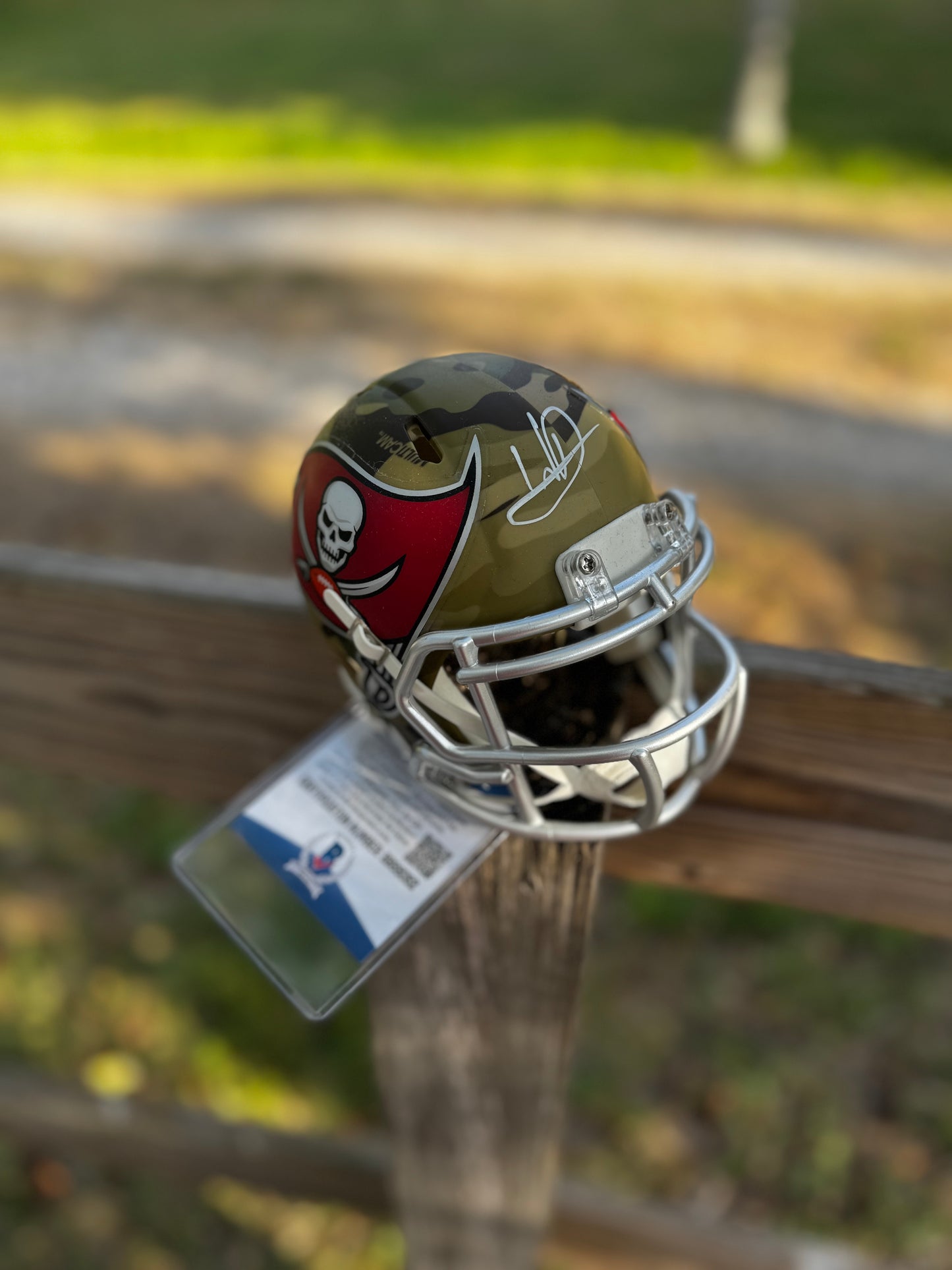 Warrick Dunn Camo auto mini helmet