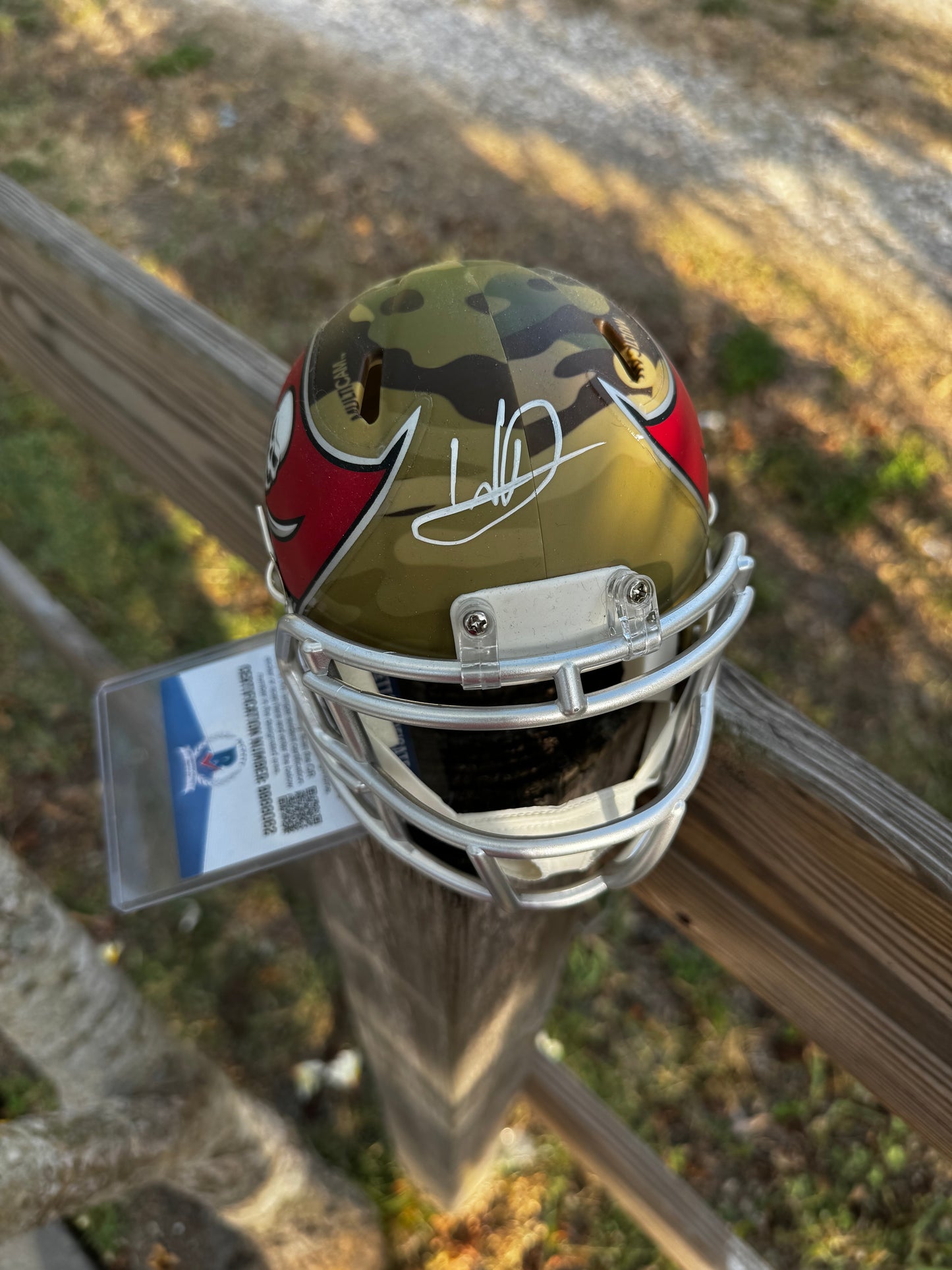 Warrick Dunn Camo auto mini helmet