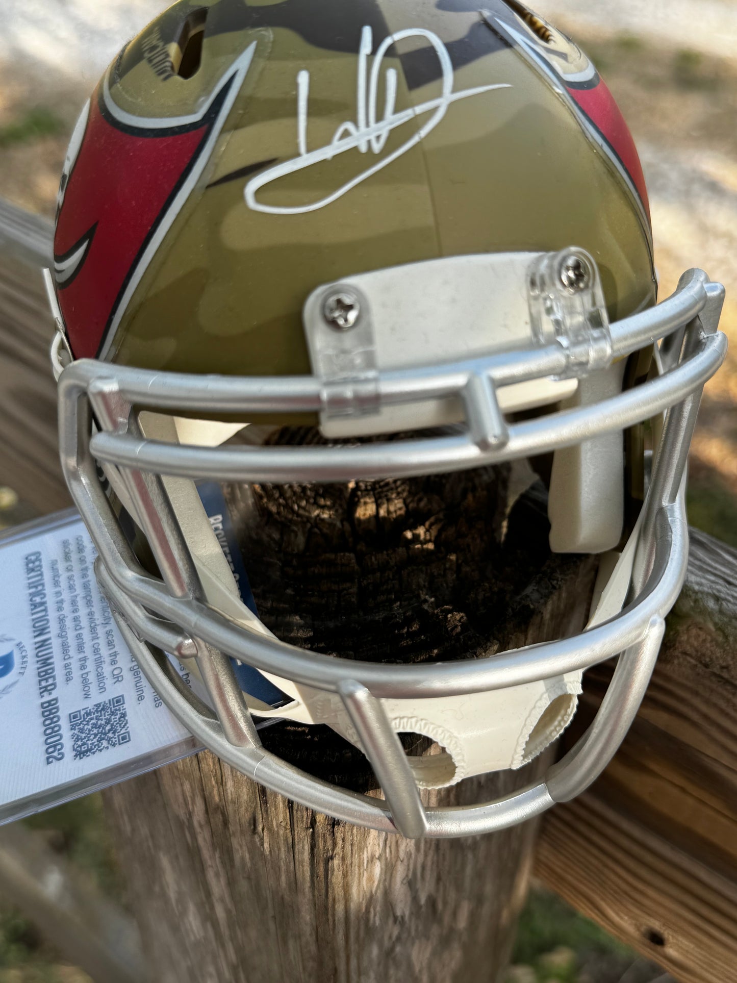 Warrick Dunn Camo auto mini helmet