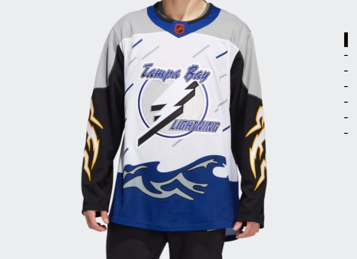 Authentic Adidas, Tampa Bay Lightning reverse retro blank jersey