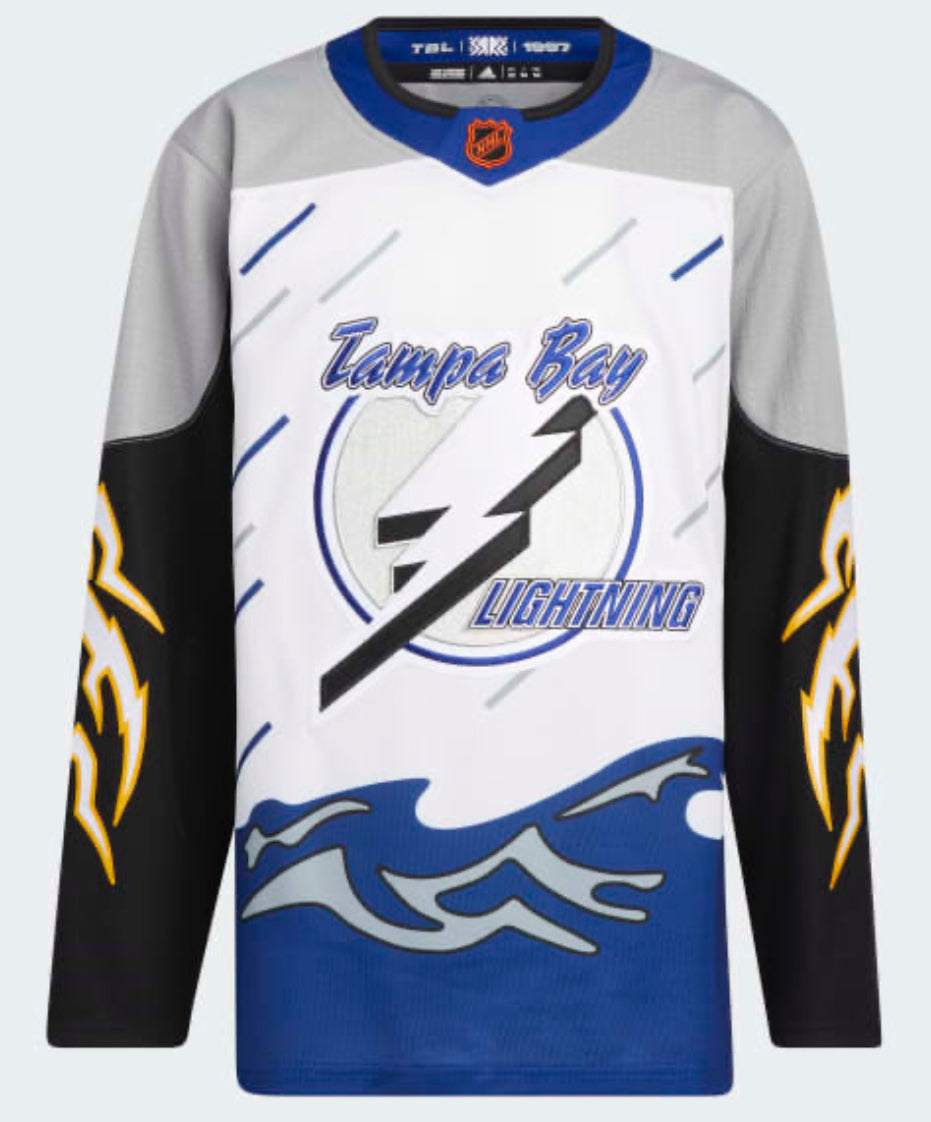 Authentic Adidas, Tampa Bay Lightning reverse retro blank jersey