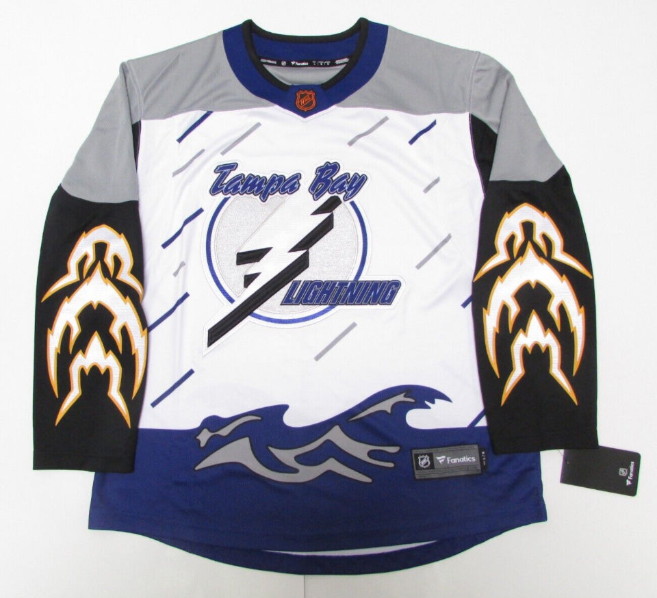 A Tampa Bay Lightning Fanatics Breakaway Reverse Retro 2.0 Blank Jersey