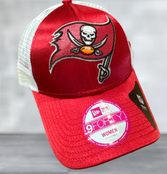 Ladies Buccaneers Satin Stone Meshback New Era Hat