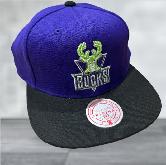 Buck Neon Logo Mitchell & Ness Snapback Hat